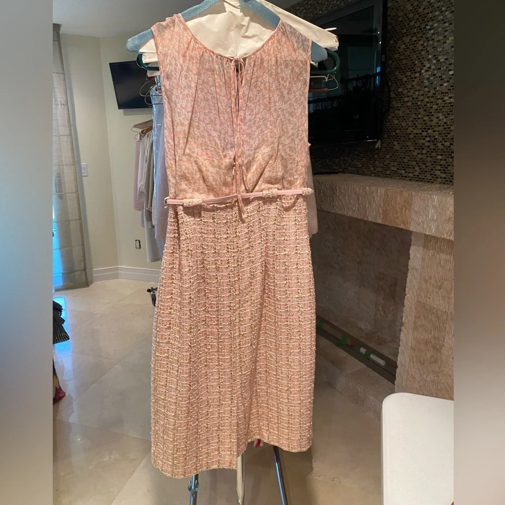 Pink/coral dress jacket set for spring - Picture 3 of 4